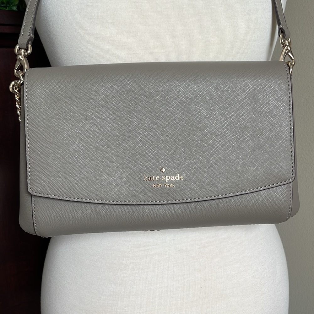 Kate Spade Bag Laurel Way Greer Crossbody grey medium size - Picture 1 of 13